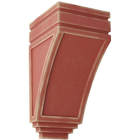 Ekena Millwork 5"W x 6"D x 10 1/2"H Medium San Juan Wood Vintage Decor Corbel, Salvage Red CORWD05X06X10SJRD